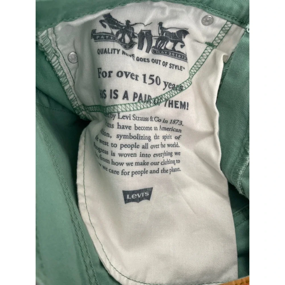 Levis 511 Slim Fit Pants Mens 31x30 Mint Green Twill Chino Jeans 04511-5120